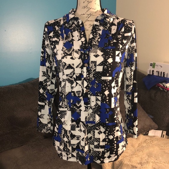 LAST CHANCE 💄 Alfani Collared Blouse, size Medium - Picture 1 of 6
